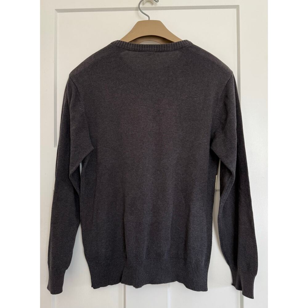 Stile Benetton Unisex Sweater Gray Blue White Size MED 100% Cotton - Picture 2 of 10